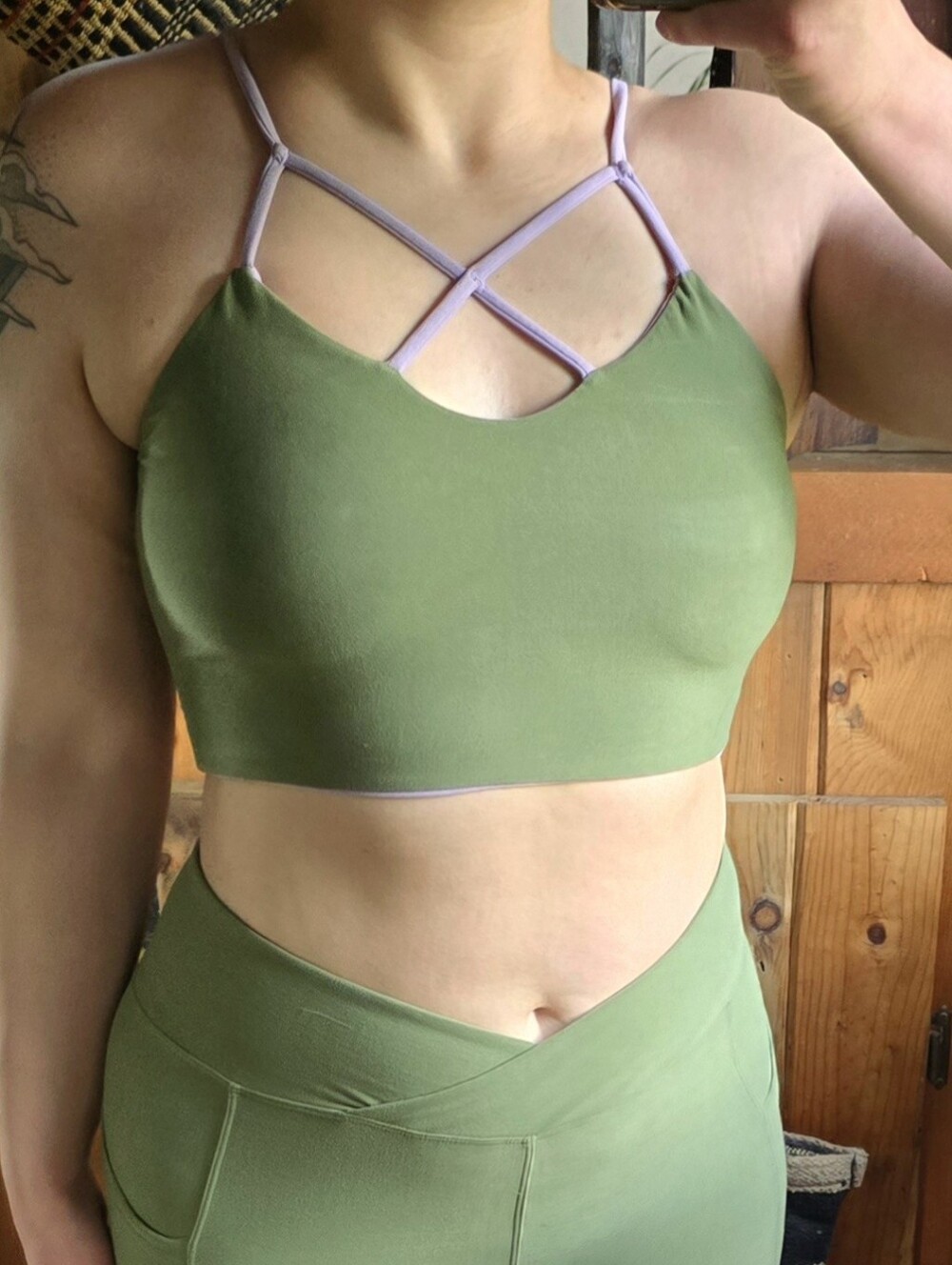 Wolven Criss Cross 4 Way Top Eucalyptus Lavender